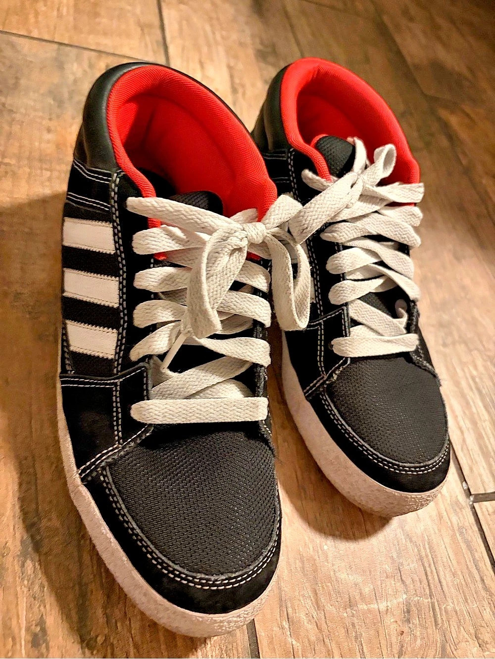 Adidas Originals Men’s 8 Black White Orange Retro Mid Top